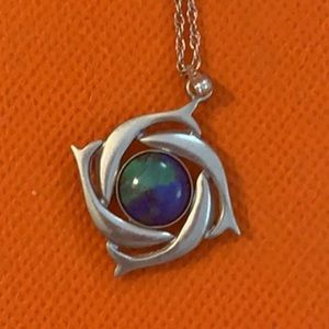 Azurite Pendant SS 925 chain 😃